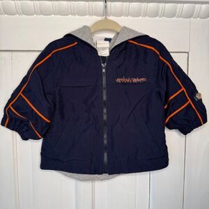 Vitamins Kids 6-9 mos Navy Orange Zip Up Hooded Windbreaker Blue Sports Jacket